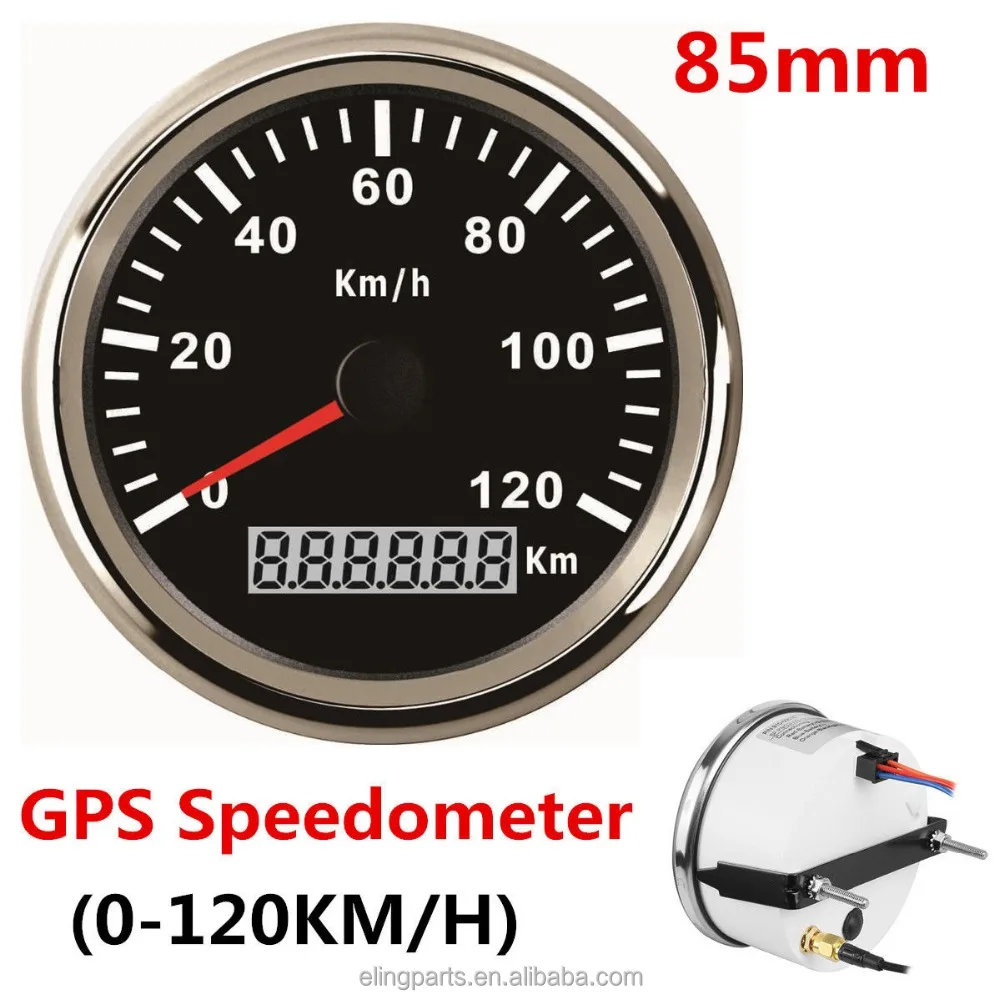 GPS спидометра пробега Velometer 0-120 км/ч скорость для автомобиля Грузовик Мотоцикл 85 мм 12 В 24 В с подсветкой