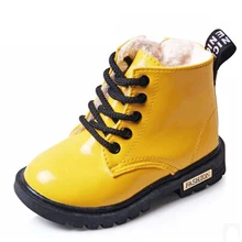 2016 New Winter Children Shoes PU Leather Waterproof Martin Boots Kids Snow Boots Brand Girls Boys Rubber Boots Fashion Sneakers