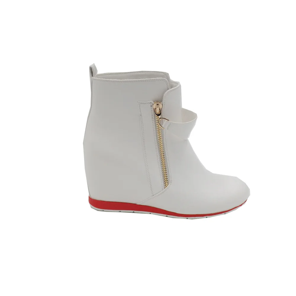 Faux Leather Office White Wedge Winter 2021Designer Ankle Boots Women