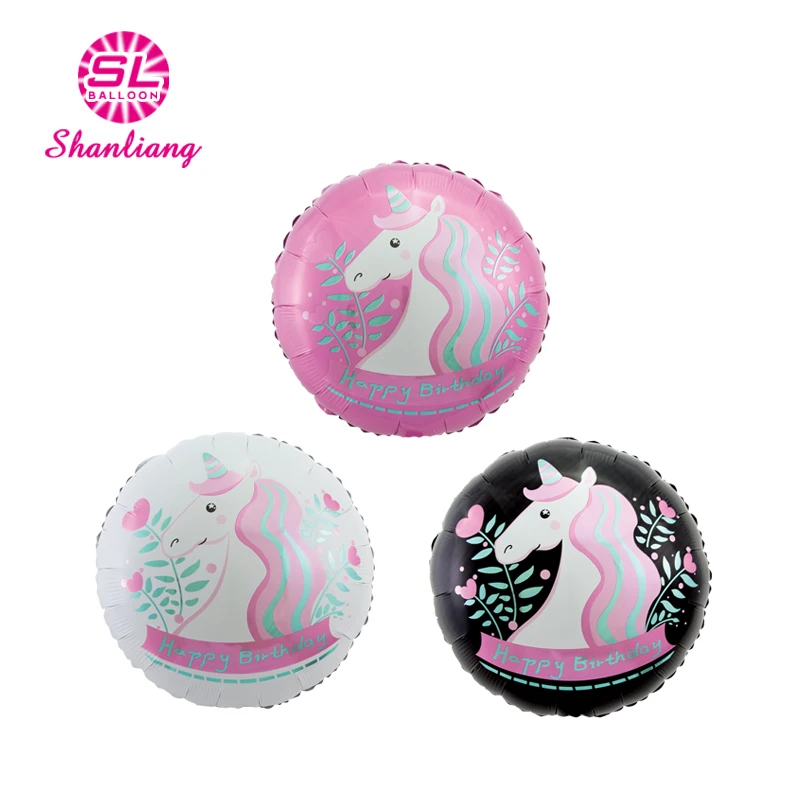 Round boy girl party decoration 18 inch foil balloon China Factory Custom logo colorful pattern Spanish happy birthday balloons