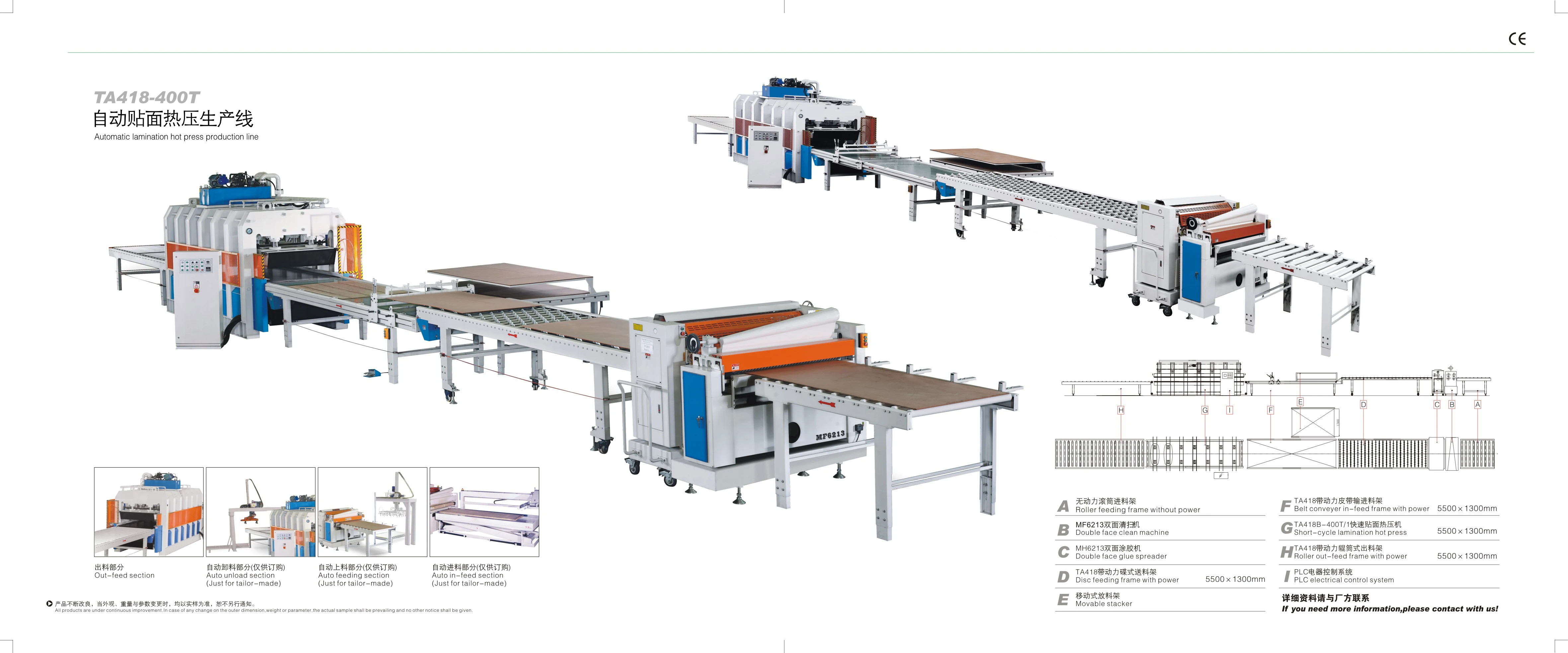 TA48-100T/3 100T Melamine Hot Press for plywood, pvc, MDF Hydraulic Hot Press Machine for Doors