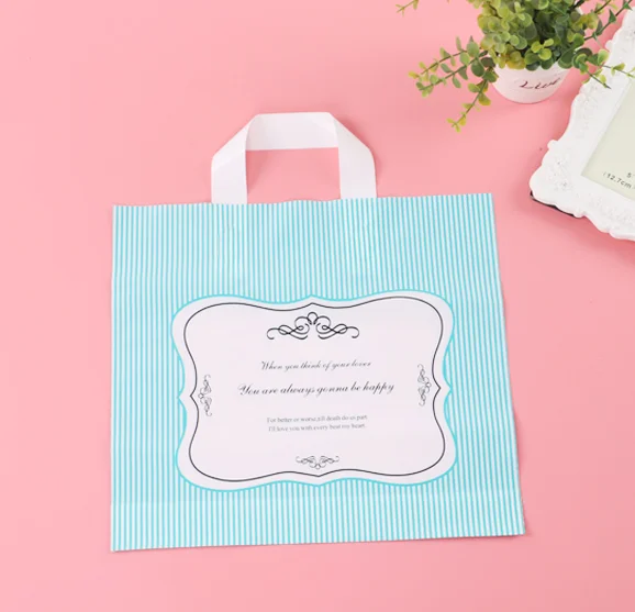 Shopping Poly Bags Hdpe Plastic Custom Made PE Hand Length Handle Customized Recyclable Accept,accept Chunmei Flexo Printing