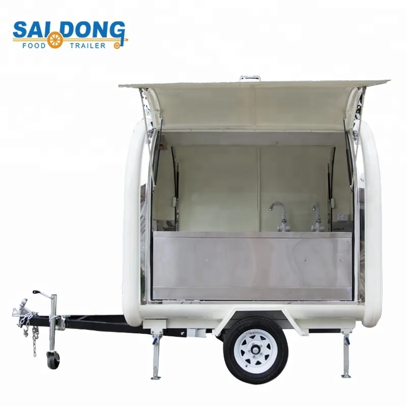 Latest design China Mobile hot dog  ice cream trailer for sale