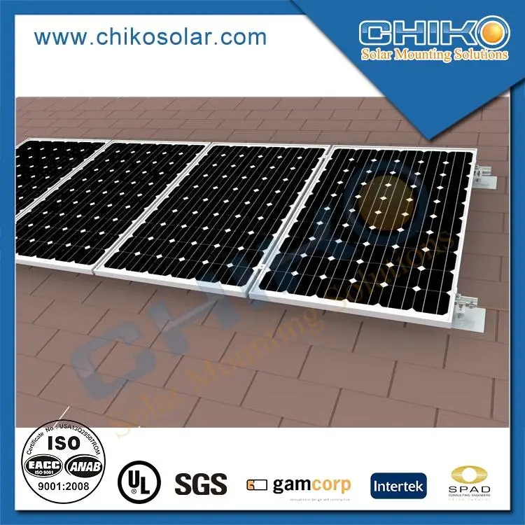 Quick fixed solar mounting support bracket on asphalt concrete roof