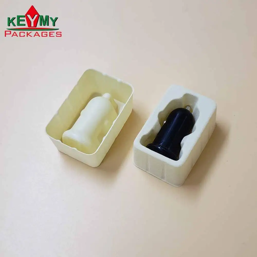 
customize environmental flocked blister tray for charger packing 