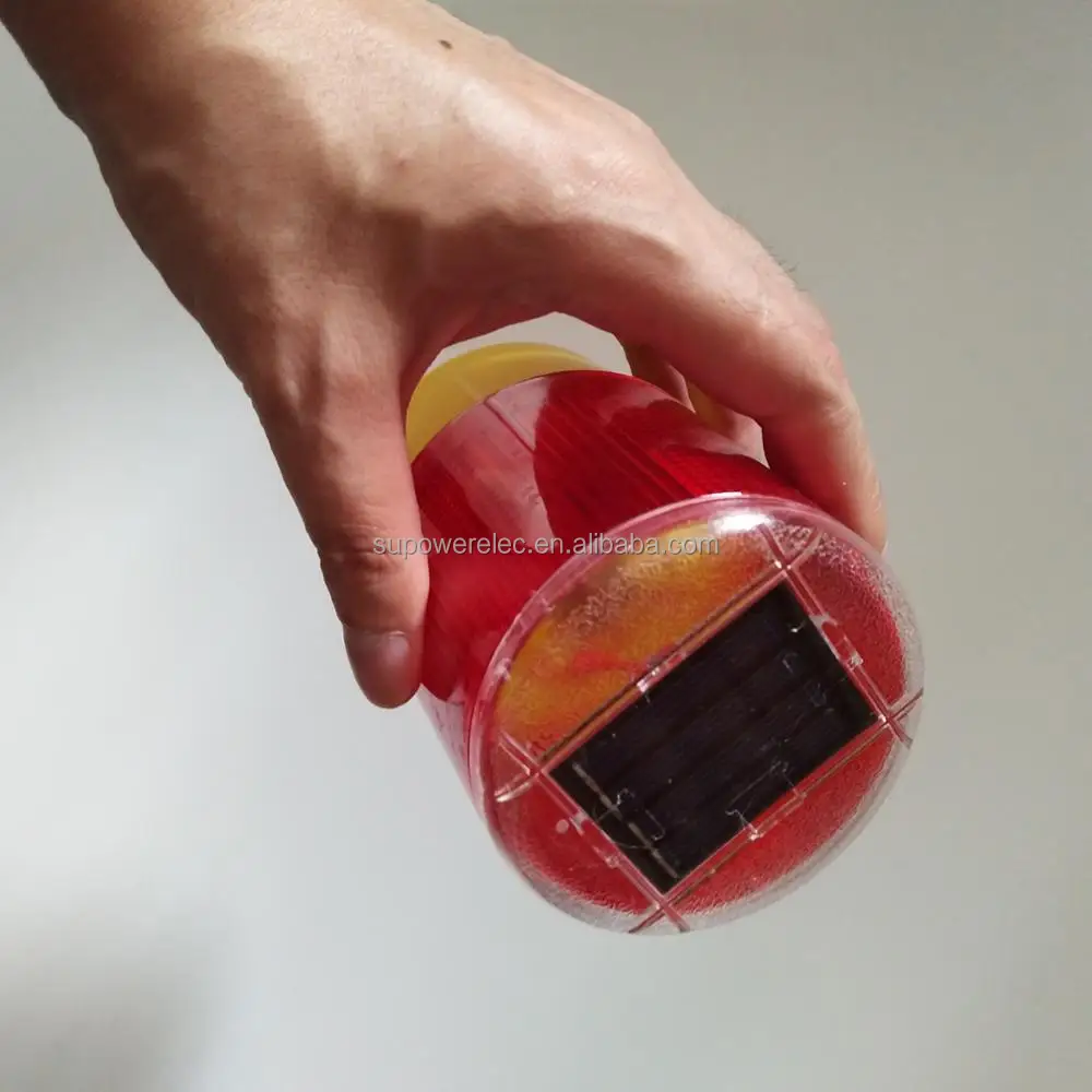 Wholesale Price Daytime Night 24 Hours With Switch Red Solar LED Flashing Warning Light JS-01