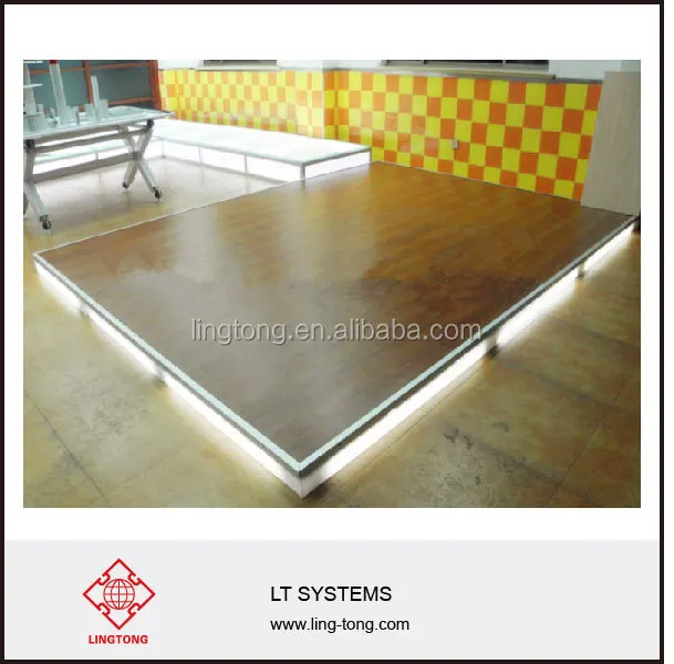 Деревянный выставочный система пола с регулируемыми ножками для стенда и подставкой