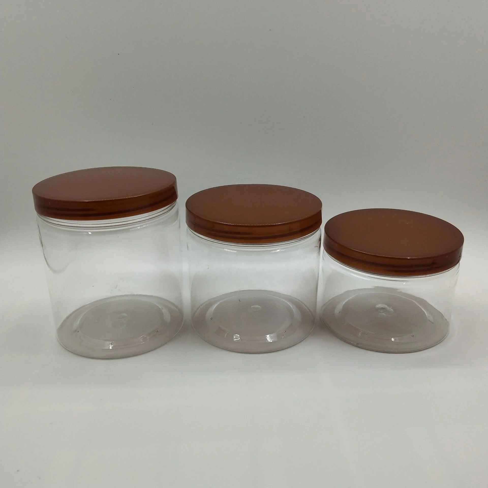 
round PET plastic container can with lid 