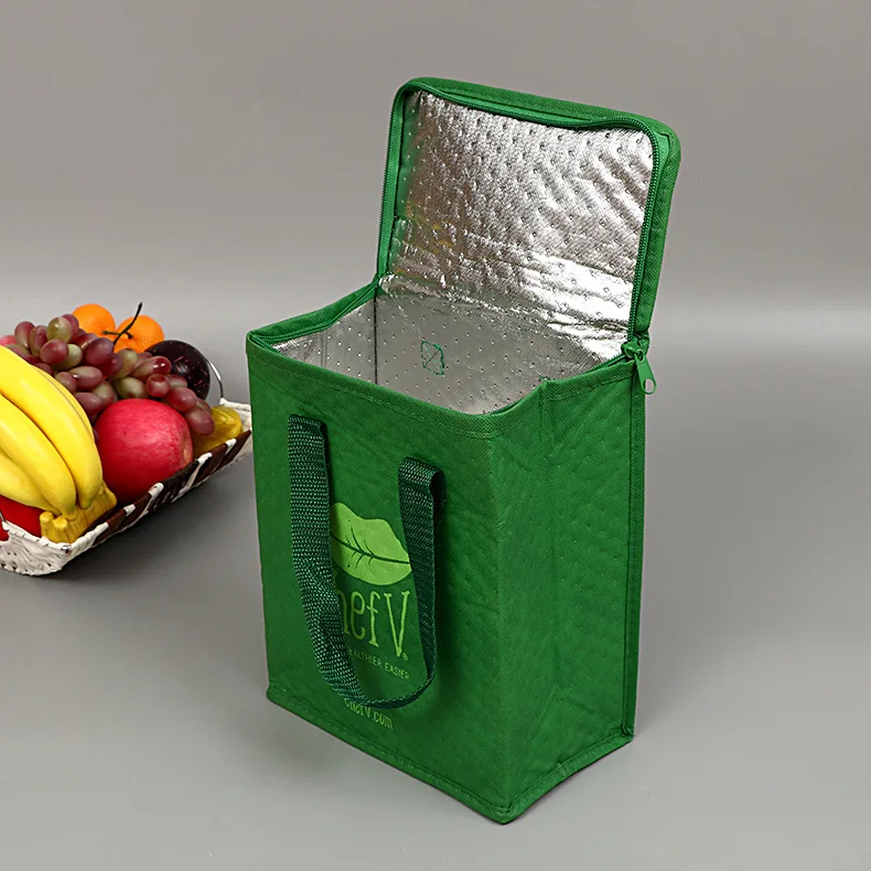 
Custom printed green eco insulated beer cooler tote bag 