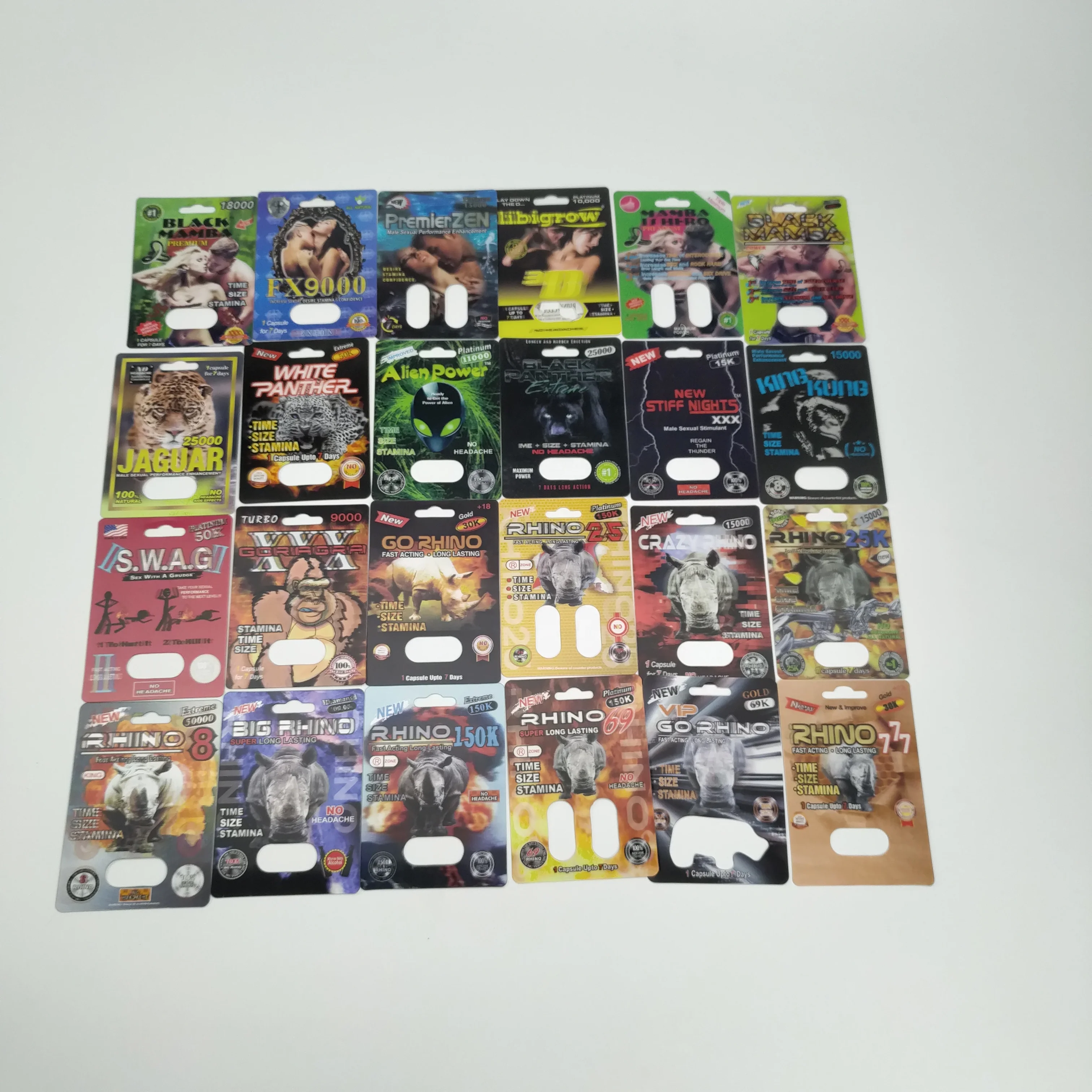 3D Effect MAMBA Card For Pill Medicine Two Capsules Blister Packaging Card With Plastic Cover Bottle