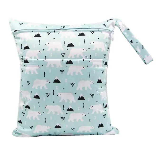 Printed Double Zipper Wet/Dry Bag Waterproof Wet Cloth Diaper