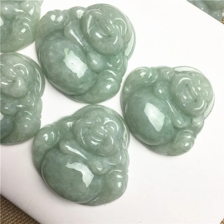 Jade buddha carving pendant for sale, laughing buddha for necklace