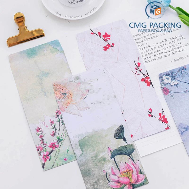 wholesale Custom Vintage Chinese Style Envelopes Cute Flower Writing Paper Letter envelope