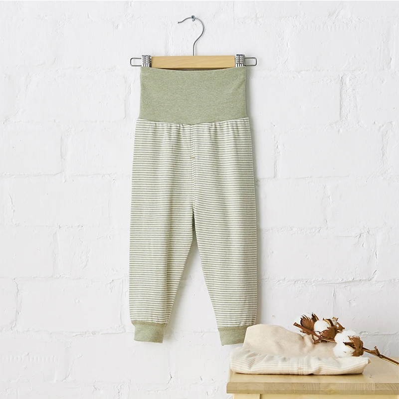 
baby high waist windproof long pants protect the stomach seamless sawing newborn baby clothes 