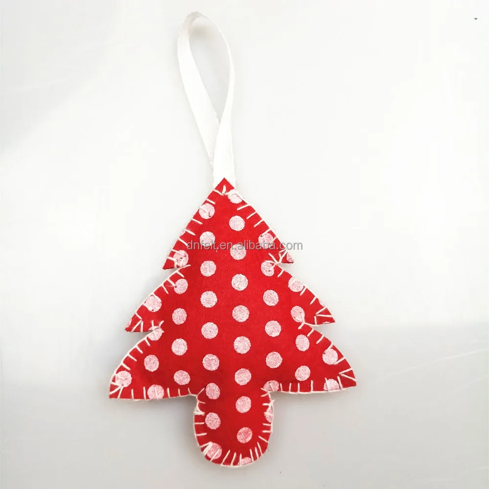 
China supplier price high quality eco friendly custom red polyester felt christmas tree decoration 