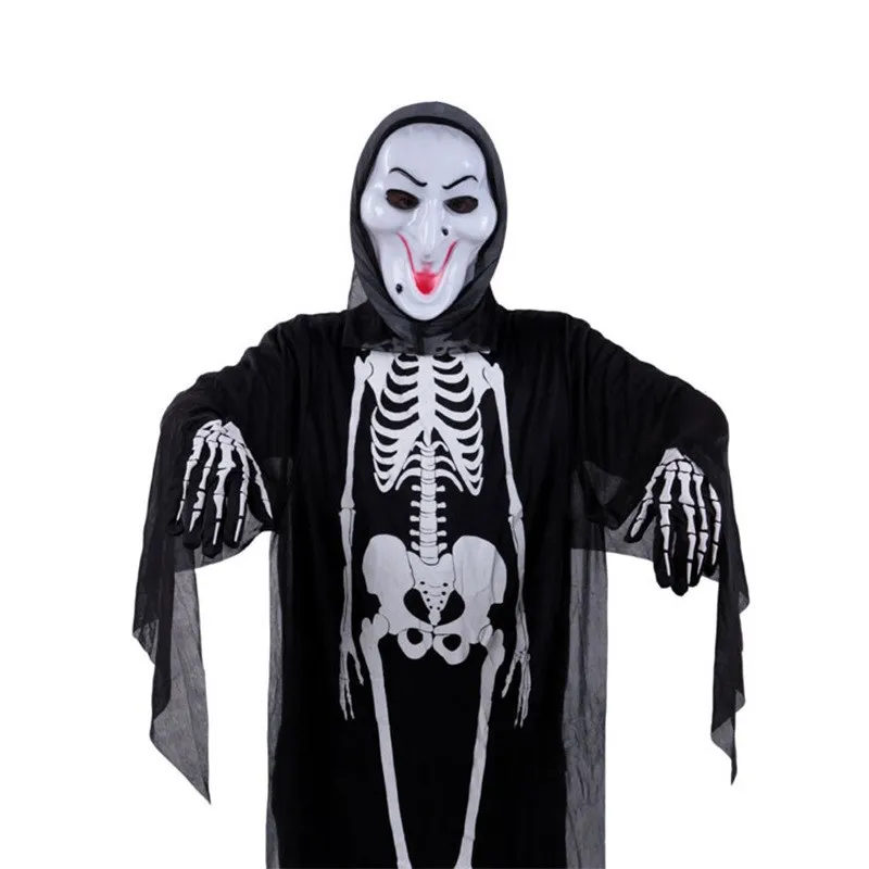 
High QualityScary Ghost Skeleton Costume Adult Mens Halloween Fancy Dress 
