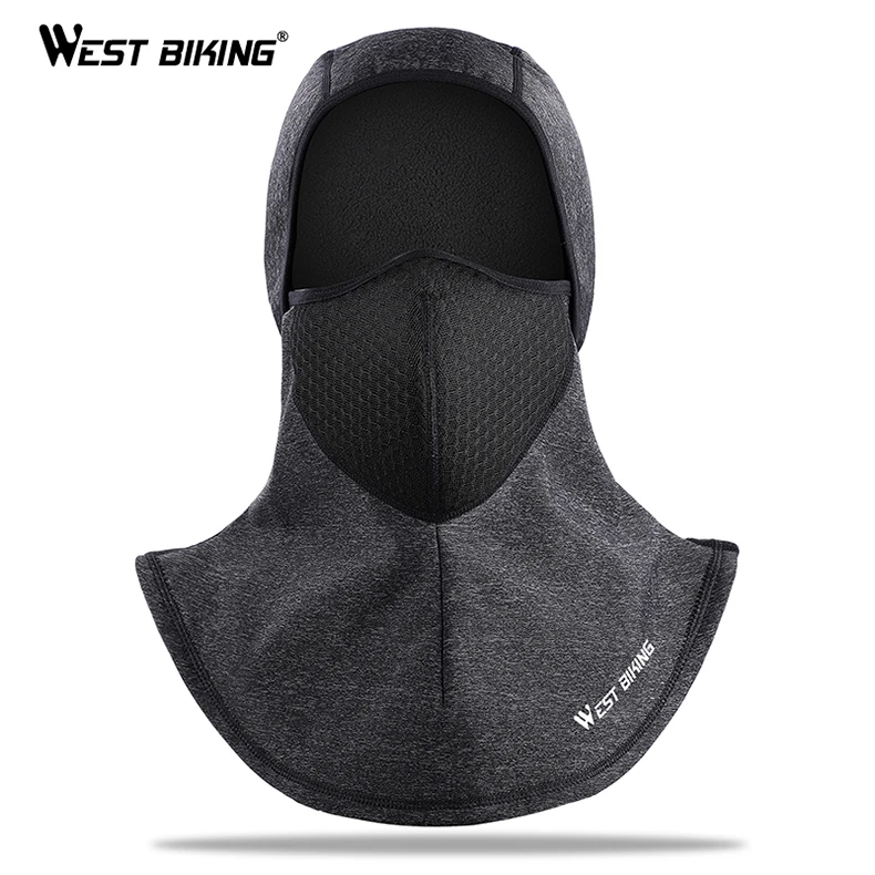WEST BIKING Bicycle Breathable Full Cycling Face Mask For Bike Bicycle Hat Winter Scarf Sport Bike Riding Black Face Shield Mask