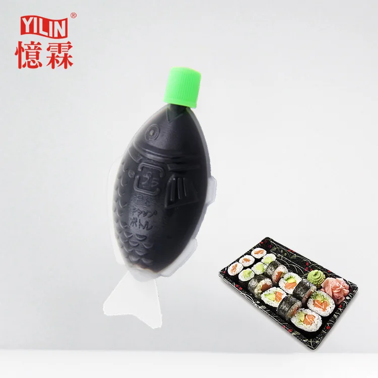BRC wholesale 8ml fish shape Soya sauce for sushi take away