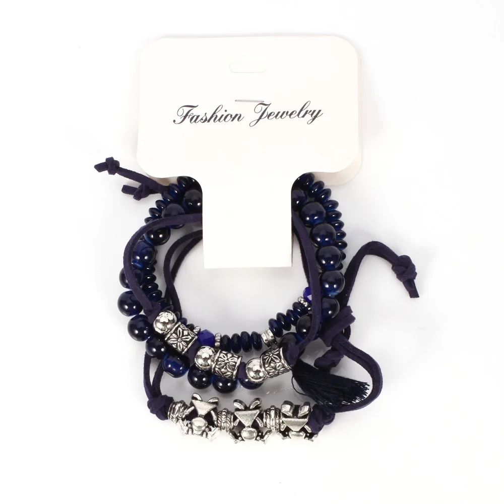 High Quality Fashion Women Vintage Boho Style Multilayer Cheap Beaded Bracelet Wrap Handmade Charm Cute Beads Bracelets For Girl