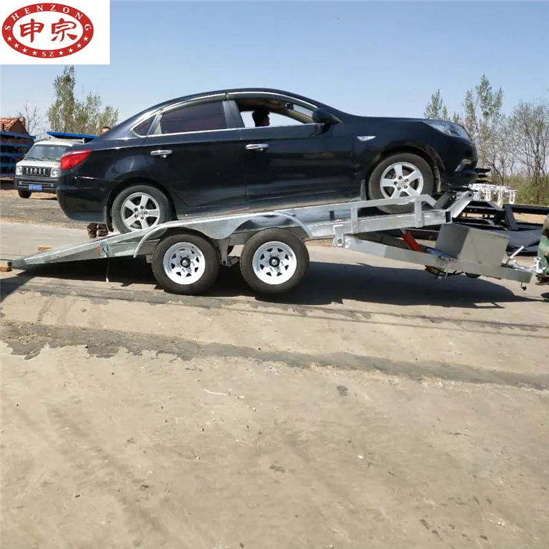 galvanized tandem car transport utility car trailer