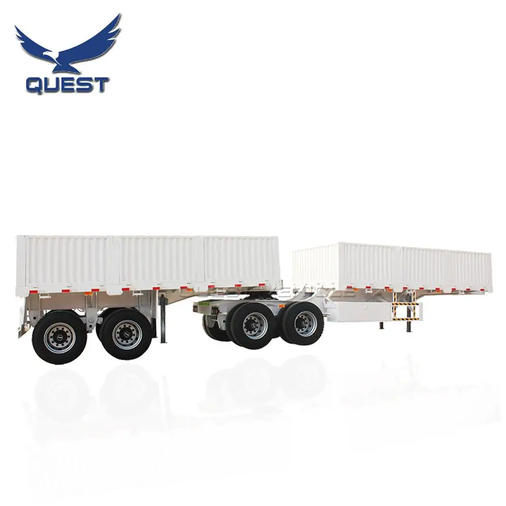 20ft Drawbar tandem Super Link Side Wall Container Trailer Interlink Cargo Transport Semi Trailer