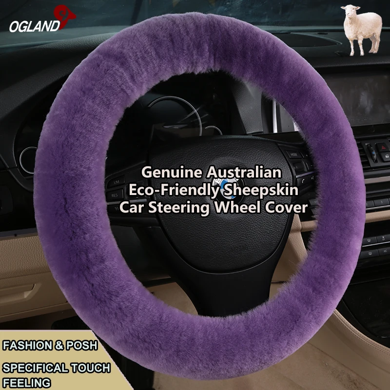 
Fantastic Australian soft Confortable sheepskin wool car accessories for steering wheel cover 