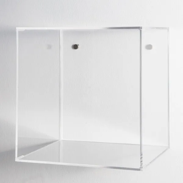 Clear Acrylic Wall Cube Shelves 30x30x20 Lucite Wall Mounted Book Shelf