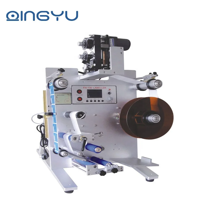 
Semi automatic QY-130 Round Plastic water wine beer cans tube vial pet glass bottle labeling machine 