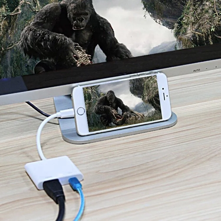 8 pin для мультимедийного интерфейса высокой четкости 4K 1080p видео AV ТВ цифровой конвертер адаптер HD кабель сплиттер с зарядным