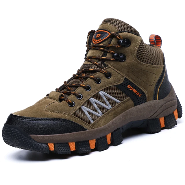 
2019 Outdoor Water Proof Hiking Boot Mens Suede Leather Waterproof Hiking Running Sport Shoes Lace Up Trekking Sports Sneakers 