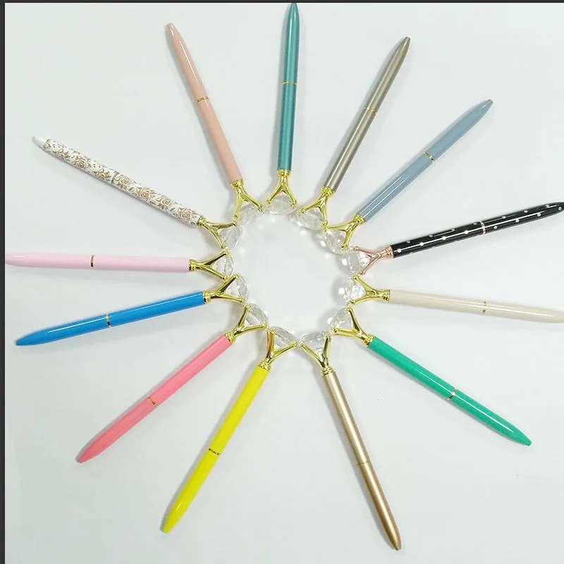 Корейская Оригинальная Черная перьевая ручка с кристаллами и стразами, канцелярские принадлежности, простой стиль, алмазная ручка