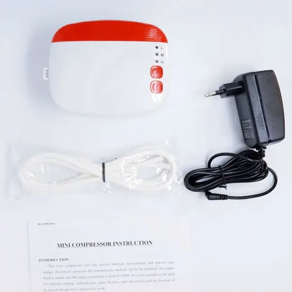 
Airbrush Makeup Complete Set: 1pc Cosmetic Mini Compressor+ 1pc Single Action Airbrush + 1pc Air Hose / with LED lighting 