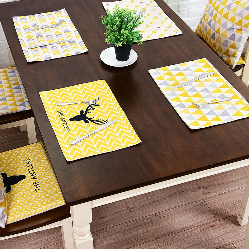 Hot sale cotton linen eat mat bar mat with table decorative