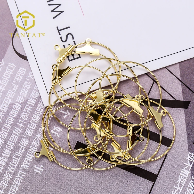Real Gold Plated Earring Hoop Finding Components Loop For DIY Jewelry Making