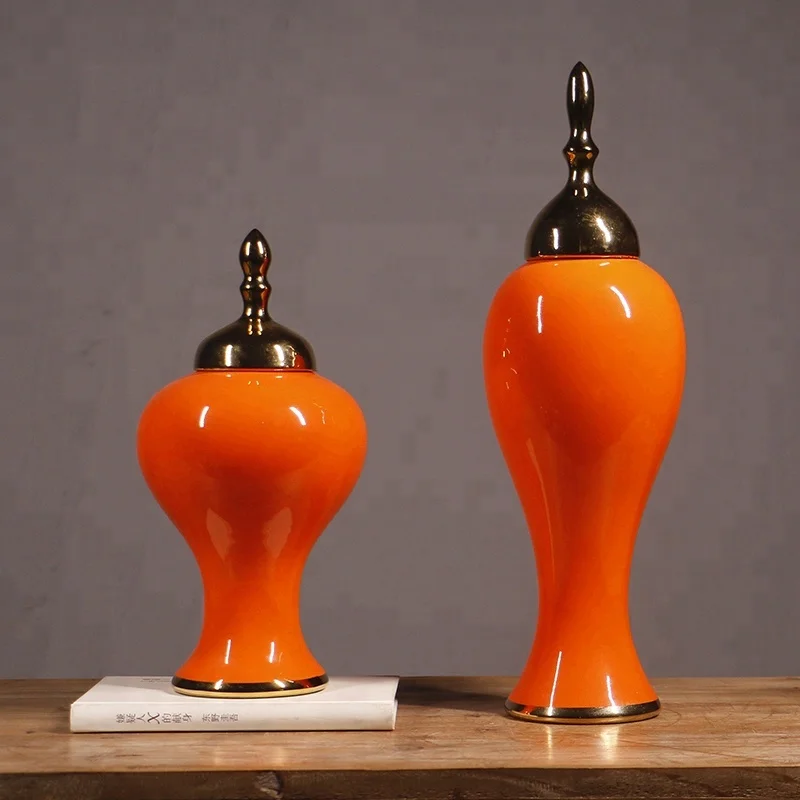 New classic porcelain  vase with lid for home decoration ceramic jar for decorative holiday gift with