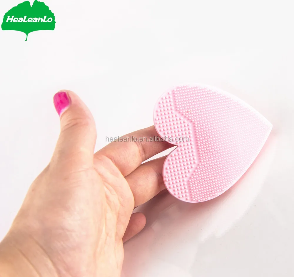 HeaLeanLo silicone heart shape wash face brush are facial cleansing brushes good for your skin silicon rubber face brush cleaner