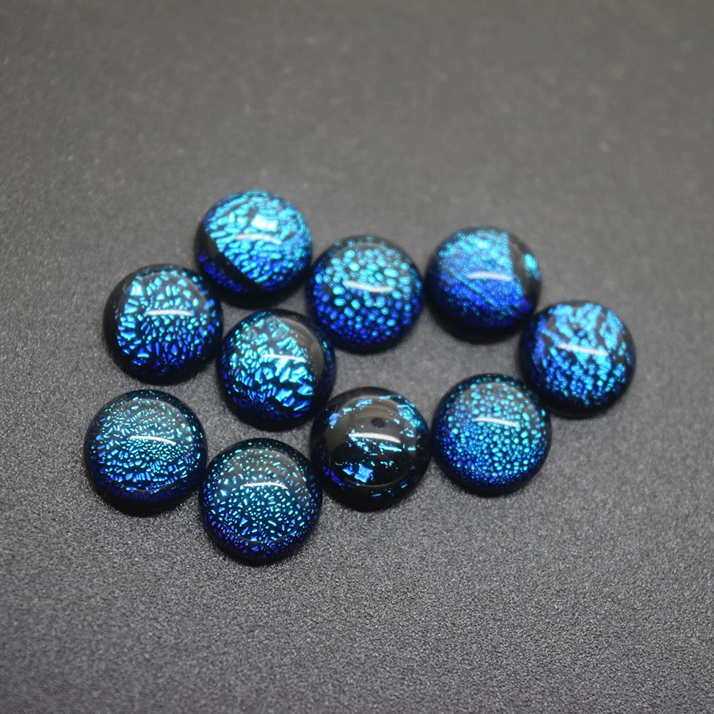 New Product  Round Cabochon Dichroic Glass Gems For Jewelry