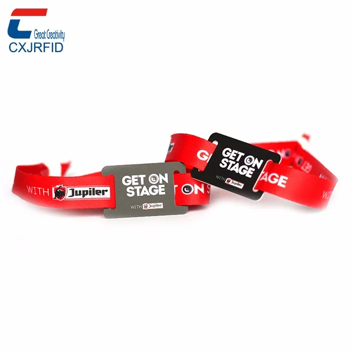 Печать логотипа 13.56 мГц rfid NTAG 213 nfc браслет фестиваля эластичной ткани браслет