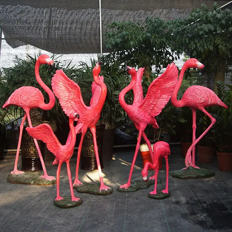 Flamingo sculpture life size garden flamingo statue
