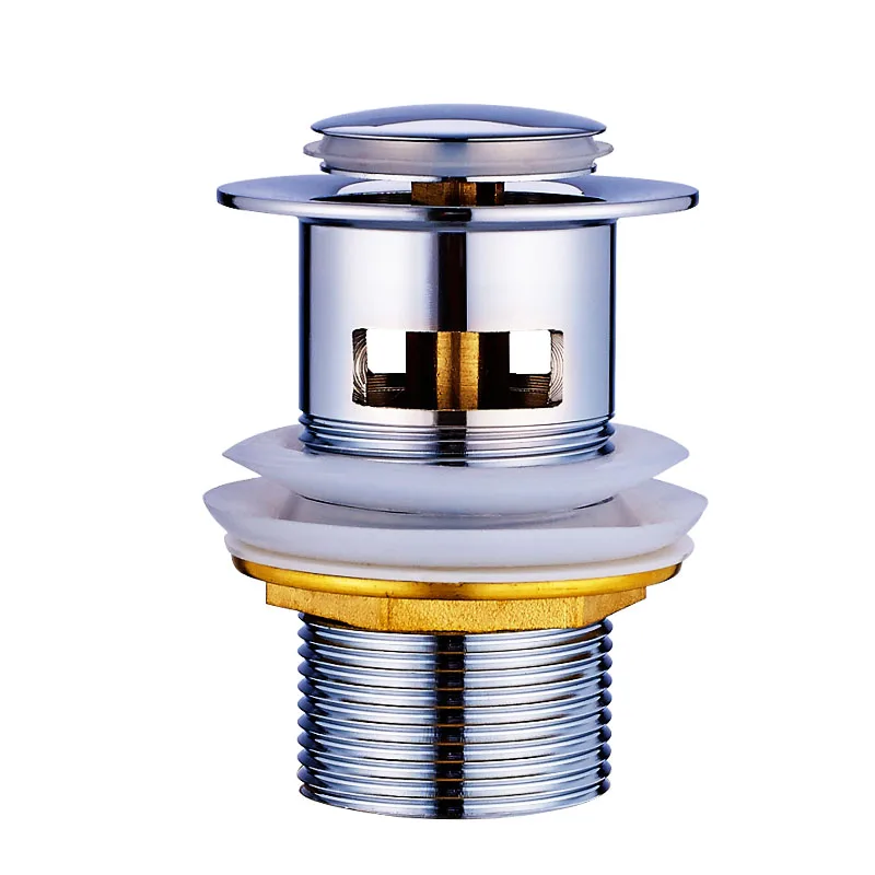 Stainless Steel Push Down Pop up Floor Drain Bathroom Basin Pop up Waster Sink Drain