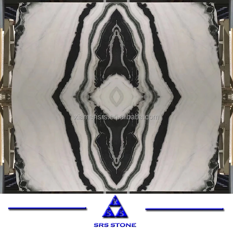 
Hotel Project Marble Panda White Marble Book Match Black Veins White Marble 