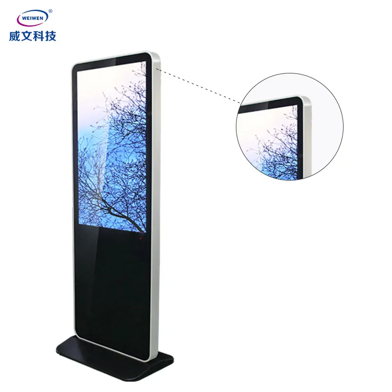 55 inches floor standing lcd advertising display touch screen 4k interactive digital signage kiosk for bank halls