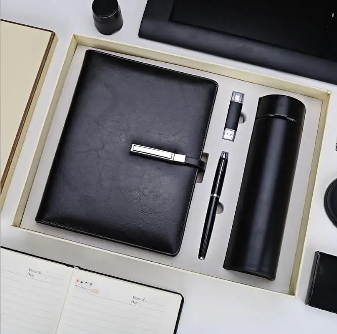 2019 hot sale pink corporate gift book cute notebook set the sakura hand book office supplies note book gift box set notebook