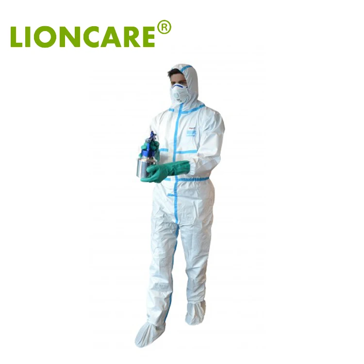 CE Certified Disposable Blue Tape Seamed  Type 4/5/6  Coverall