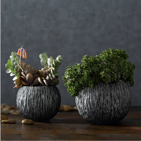 Round creative cement pot