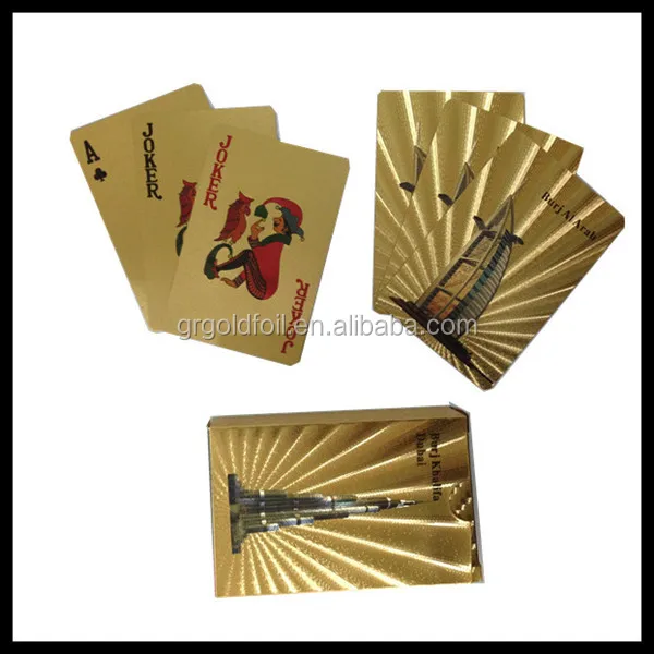 Gold metal plated playing cards customized cards