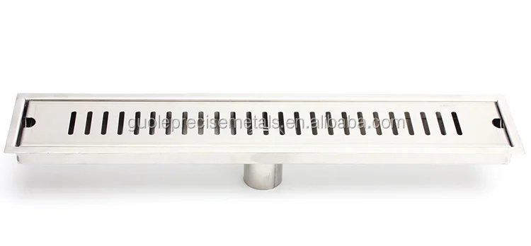 Длинная прямоугольная решетка для слива пола в ванной комнате из нержавеющей стали, 50 см x 10 см