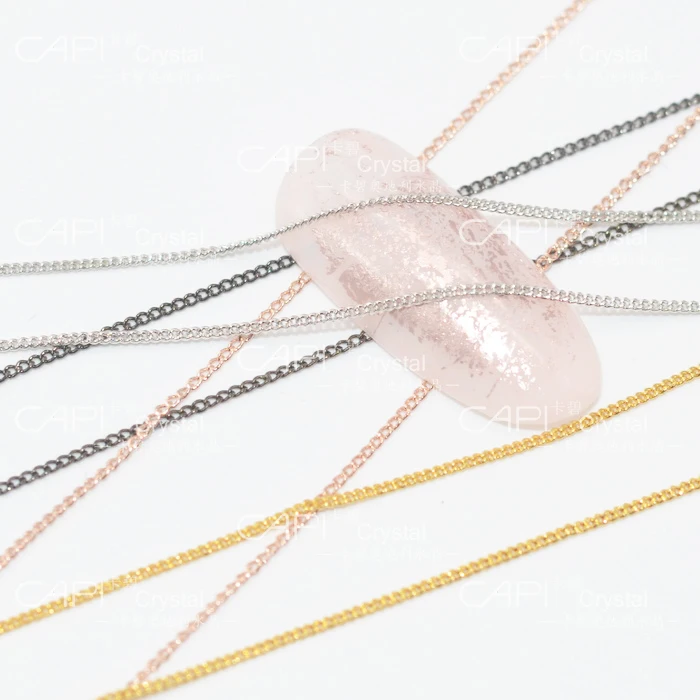 3D nail art plain chain very thin nail art chain 0.5mm 4colors