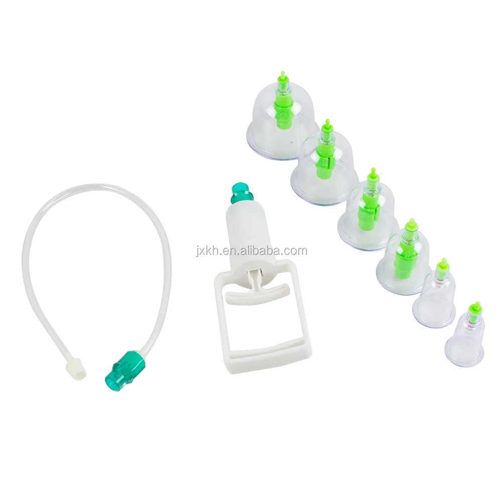 Cupping Set 6 Cups Chinese Vacuum Body Cupping Massage Therapy Healthy Suction Set + 4 Magnets Point Home Device
