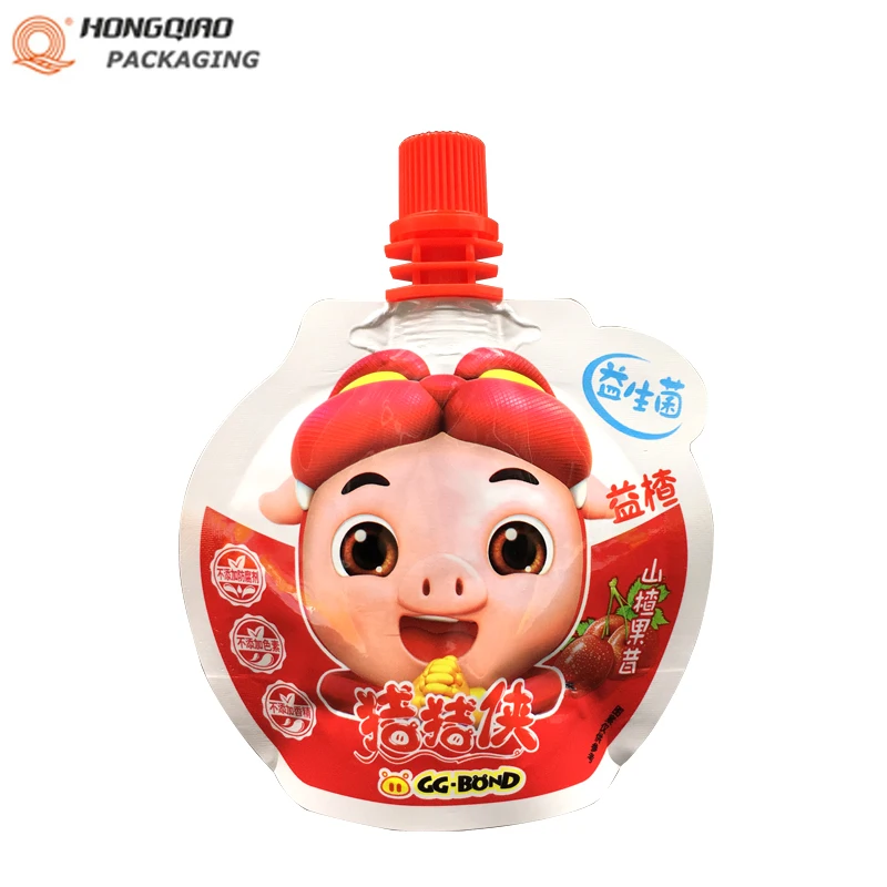 Custom Special Shaped Spout Pouch Fruit Juice Jelly Packaging Bag